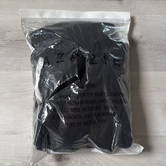 Azazie Aaron Black A-Line Off the Shoulder Chiffon Convertible Dress Size 2 NWT‎ - Picture 8 of 10